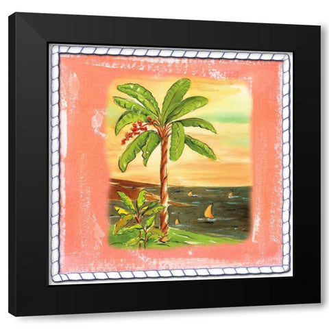Beach-Front Banana Tree Black Modern Wood Framed Art Print by Ormsby, Anne