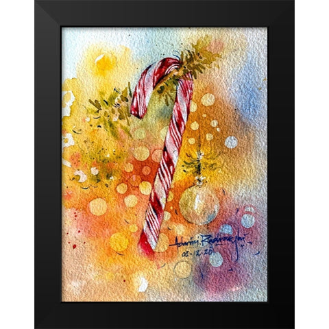 Sugar Candy Black Modern Wood Framed Art Print by Rudraksi, Ashwini