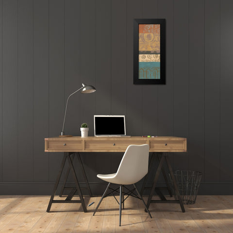 African Panel 2 Black Modern Wood Framed Art Print by Saunders, Alonzo