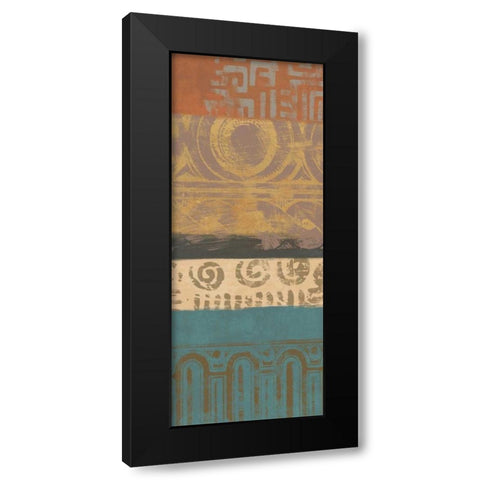 African Panel 2 Black Modern Wood Framed Art Print with Double Matting by Saunders, Alonzo