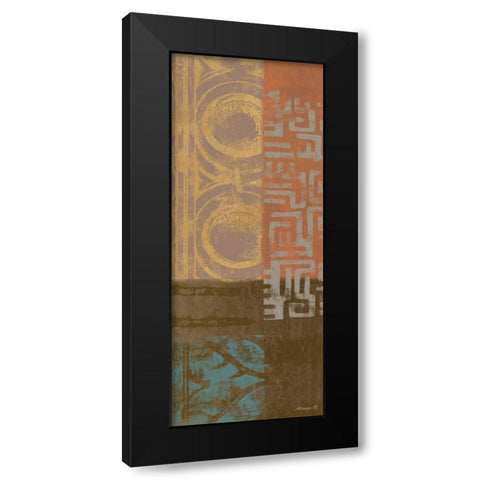 African Panel 3 Black Modern Wood Framed Art Print with Double Matting by Saunders, Alonzo