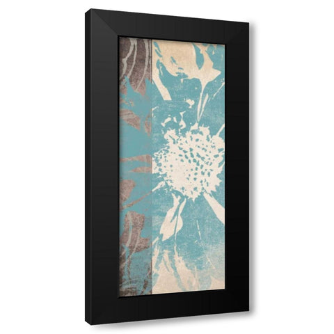 Flower Panel 1 Black Modern Wood Framed Art Print by Saunders, Alonzo