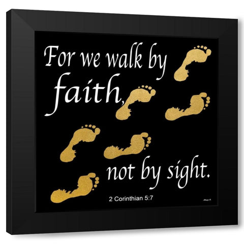 Walk By Faith 2 Black Modern Wood Framed Art Print with Double Matting by Saunders, Alonzo