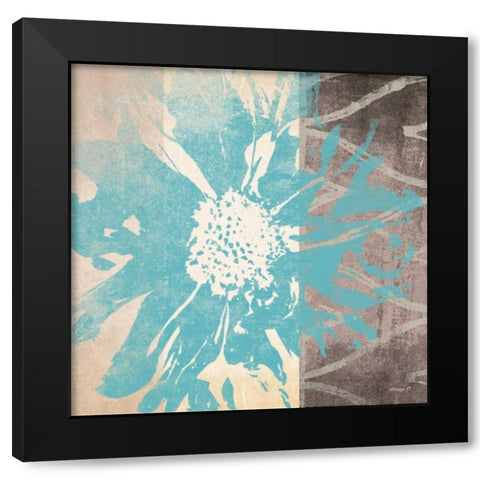 Flower Power 2 Black Modern Wood Framed Art Print by Saunders, Alonzo