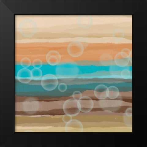 Bubbles Black Modern Wood Framed Art Print by Saunders, Alonzo