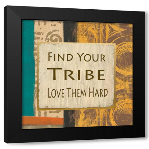 Find Your Tribe Black Modern Wood Framed Art Print by Saunders, Alonzo