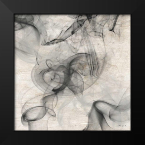 Smoke A Black Modern Wood Framed Art Print by Saunders, Alonza