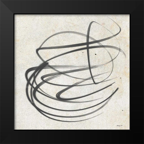 Swirl Black Modern Wood Framed Art Print by Saunders, Alonza