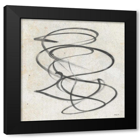 Swirl 2 Black Modern Wood Framed Art Print with Double Matting by Saunders, Alonza