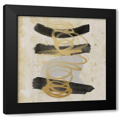 Downward Spiral Black Modern Wood Framed Art Print with Double Matting by Saunders, Alonzo