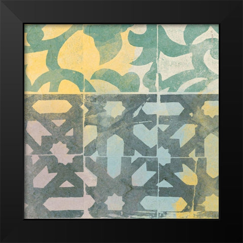 Decorative Life Squared 1 Black Modern Wood Framed Art Print by Saunders, Alonzo