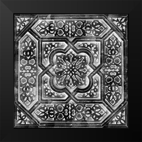 Black Tile Light 3 Black Modern Wood Framed Art Print by Saunders, Alonzo