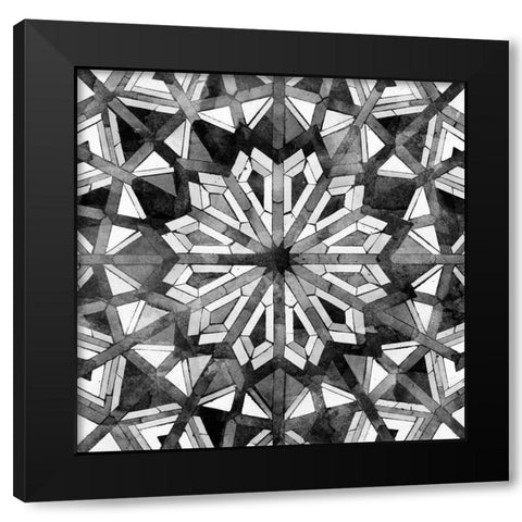 Black Tile Light 6 Black Modern Wood Framed Art Print by Saunders, Alonzo
