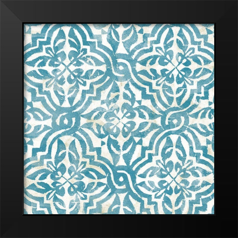 Blue Tile Light 1 Black Modern Wood Framed Art Print by Saunders, Alonzo