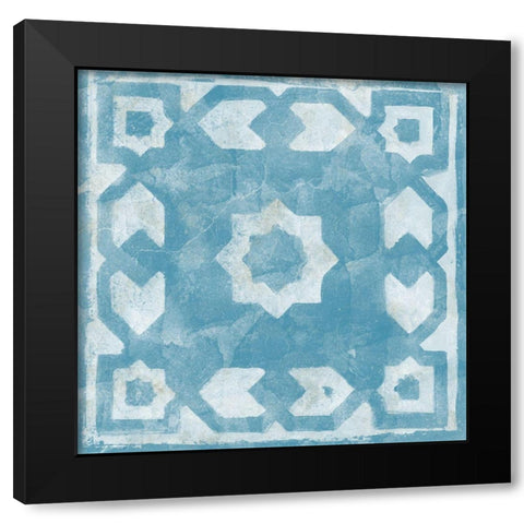 Blue Tile Light 2 Black Modern Wood Framed Art Print with Double Matting by Saunders, Alonzo