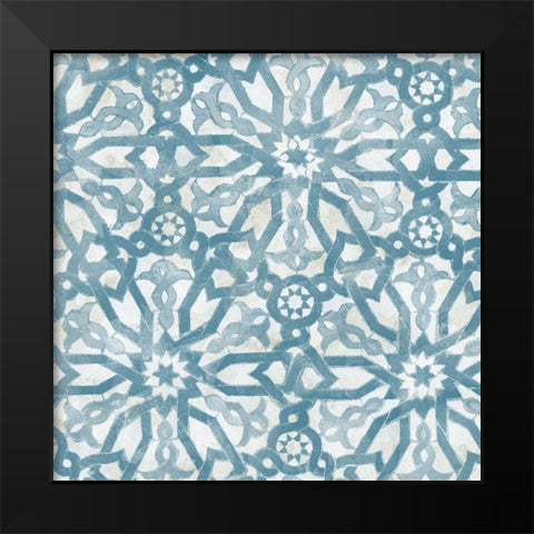 Blue Tile Light 5 Black Modern Wood Framed Art Print by Saunders, Alonzo