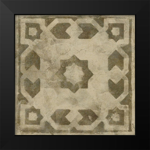 Brown Tile Dark 2 Black Modern Wood Framed Art Print by Saunders, Alonzo
