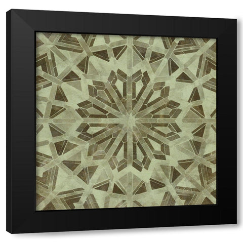 Green Tile Dark 6 Black Modern Wood Framed Art Print by Saunders, Alonzo