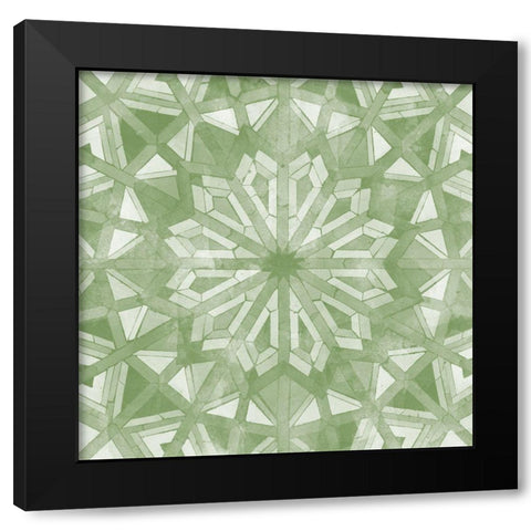 Green Tile Light 6 Black Modern Wood Framed Art Print with Double Matting by Saunders, Alonzo