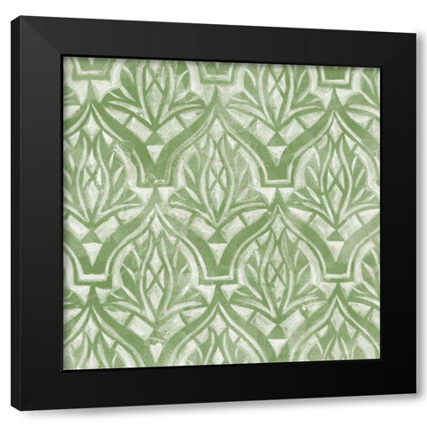 Green Tile Light 8 Black Modern Wood Framed Art Print with Double Matting by Saunders, Alonzo