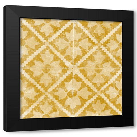 Orange Tile Light 7 Black Modern Wood Framed Art Print by Saunders, Alonzo