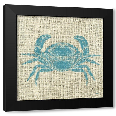 Crab Linen Black Modern Wood Framed Art Print by Saunders, Alonzo
