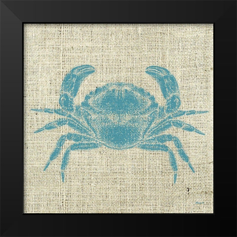 Crab Linen Black Modern Wood Framed Art Print by Saunders, Alonzo