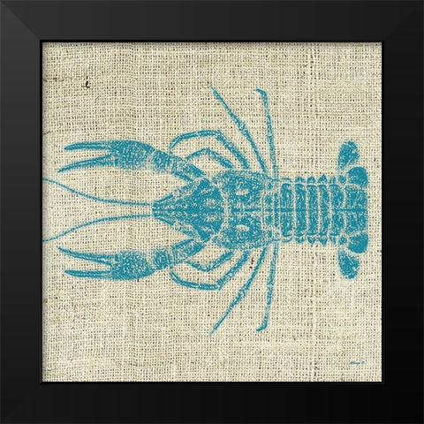 Lobster Linen Black Modern Wood Framed Art Print by Saunders, Alonzo