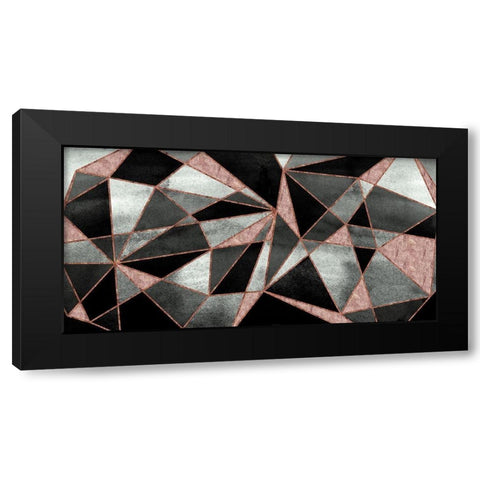 Blush Geo Abstract Black Modern Wood Framed Art Print by Vidal, Alicia