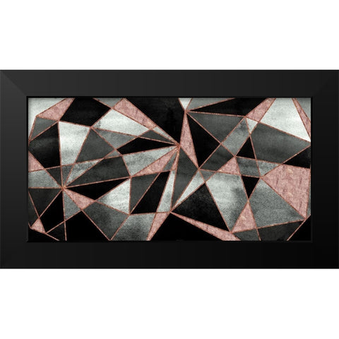 Blush Geo Abstract Black Modern Wood Framed Art Print by Vidal, Alicia