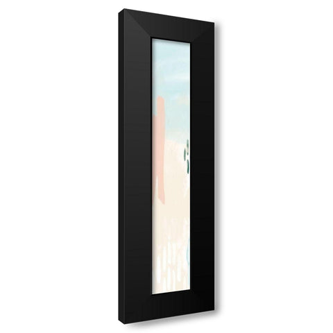 80 Abstract Panel 1 Black Modern Wood Framed Art Print with Double Matting by Vidal, Alicia