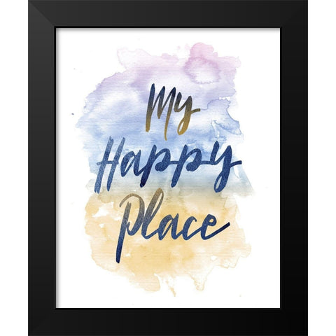 My Happy Place Black Modern Wood Framed Art Print by Vidal, Alicia