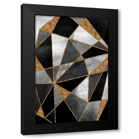 Black Geo Abstracted Black Modern Wood Framed Art Print with Double Matting by Vidal, Alicia