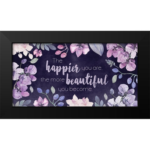The Happier You Are Black Modern Wood Framed Art Print by Vidal, Alicia