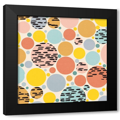 80S Pattern1 Black Modern Wood Framed Art Print by Vidal, Alicia
