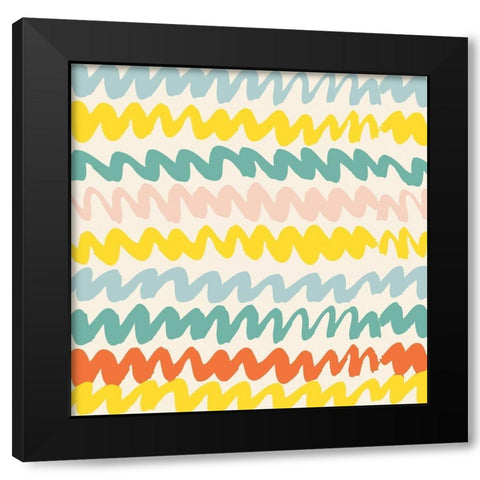 80S Pattern 2 Black Modern Wood Framed Art Print with Double Matting by Vidal, Alicia