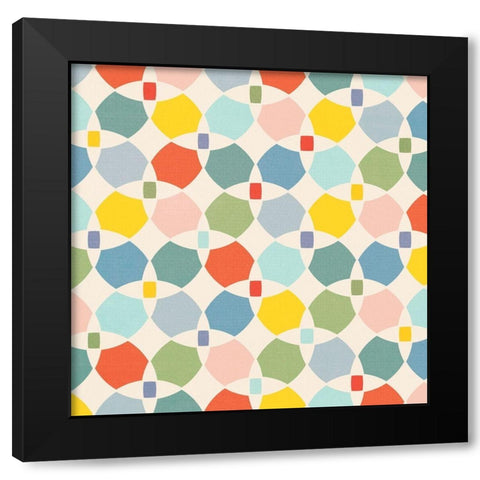 80S Pattern 3 Black Modern Wood Framed Art Print with Double Matting by Vidal, Alicia