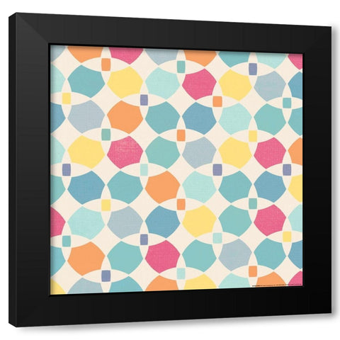 Sunshine Pattern Version Two Black Modern Wood Framed Art Print with Double Matting by Vidal, Alicia