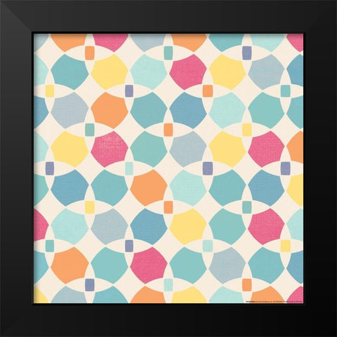 Sunshine Pattern Version Two Black Modern Wood Framed Art Print by Vidal, Alicia
