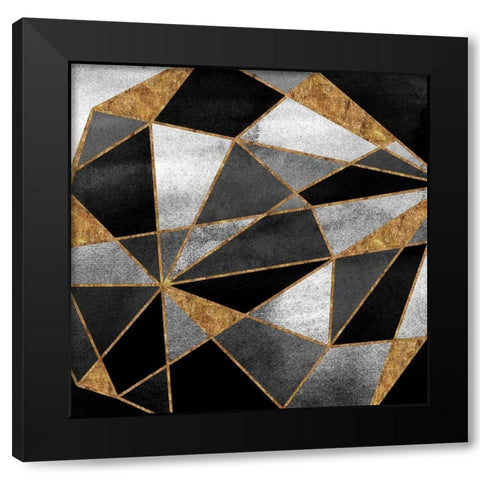 Black Geo Abstract Black Modern Wood Framed Art Print with Double Matting by Vidal, Alicia