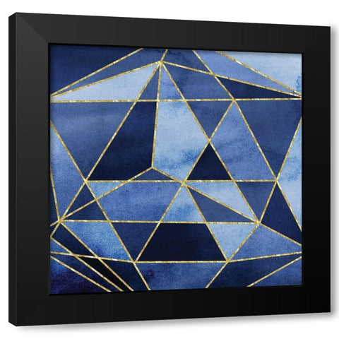 Navy GeoAbstract Black Modern Wood Framed Art Print by Vidal, Alicia