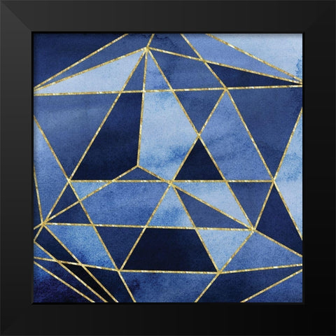 Navy GeoAbstract Black Modern Wood Framed Art Print by Vidal, Alicia