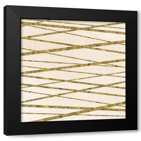 Golden Lines Black Modern Wood Framed Art Print by Vidal, Alicia