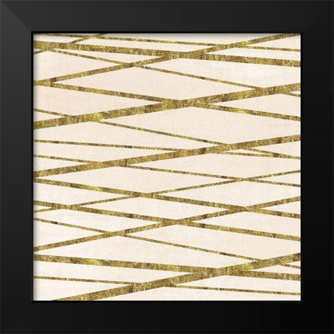 Golden Lines Black Modern Wood Framed Art Print by Vidal, Alicia
