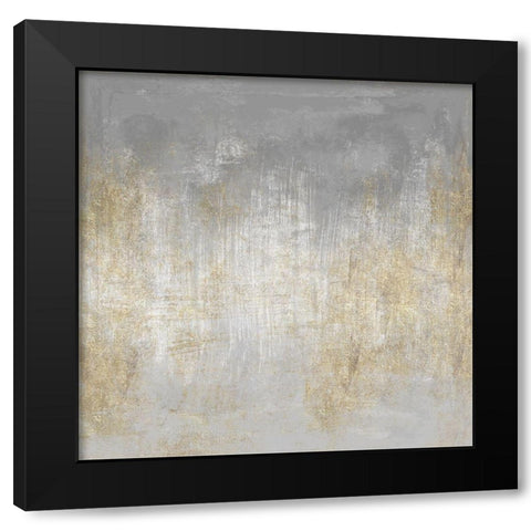 Abstract Shimmer Silver Black Modern Wood Framed Art Print by Vidal, Alicia