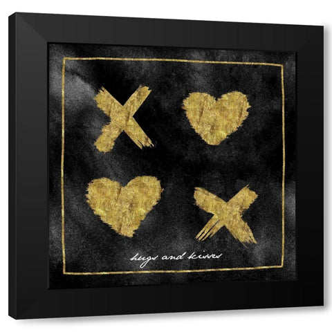 XoXo Black Modern Wood Framed Art Print with Double Matting by Vidal, Alicia