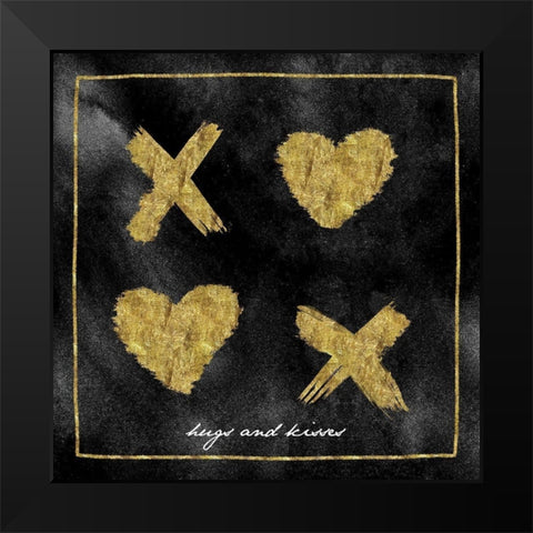 XoXo Black Modern Wood Framed Art Print by Vidal, Alicia