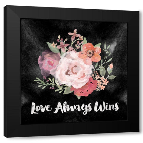 Love  Wins Black Modern Wood Framed Art Print by Vidal, Alicia