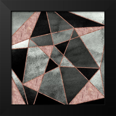 Blush Geo Abstract 1 Black Modern Wood Framed Art Print by Vidal, Alicia