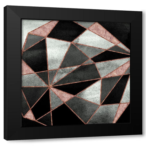 Blush Geo Abstract 2 Black Modern Wood Framed Art Print by Vidal, Alicia